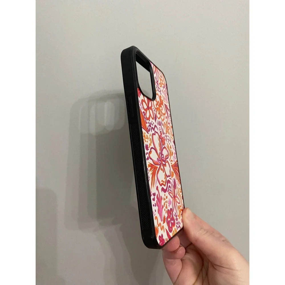iPhone Case Unisex iPhone 12 Pro Max Orange Pink Floral Tropical Doodle Hibiscus